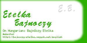 etelka bajnoczy business card